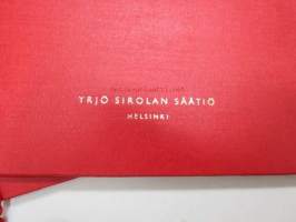 Yrjö Sirolan Säätiö -adressikannet + onnittelulehti Turun Tupakkatyöläisten am. os. 31 ry:lle
