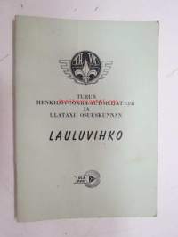 Turun Henkilövuokra-autoilijat ry:n ja Ulataxi Osuuskunnan Lauluvihko