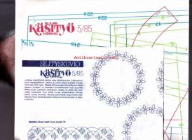 Suuri Käsityökerho 5/1985.  Kaava-arkki arkki mukana
