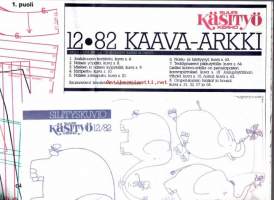 Suuri Käsityökerho 12/1982.  Kaava-arkki arkki mukana