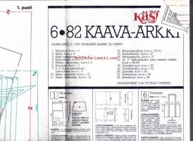 Suuri Käsityökerho 6/1982.  Kaava-arkki arkki mukana