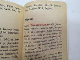 Rollareista Pressaan - Popidolit esittäytyvät (Otavan minipokkarit nr 8), lista artisteista ja yhtyeistä näkyy kohteen kuvissa