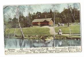 Skansen - paikkakuntapostikortti kulkenut nyrkkipostissa