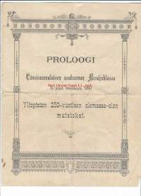 Prologi Länsisuomalaisen osakunnan Kesäjuhlassa 15.7.1890 Yliopiston 250-vuotisen olemassa-olon muistoksi