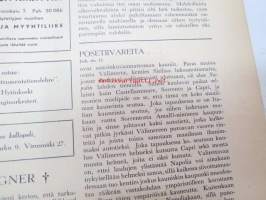 Muusikko - Suomen Muusikkojen Liiton lehti, 1949 nr 7, sis. mm.; L. Lindell - Fagotin suuhin, Louis Armstrong Suomessa, Turistimuusikko kuvaa Italian kesää -