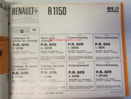 Renault P.R. 820 Catalogue de Pieces Rechange R1150 - Renaultin alkuperäisten osien varaosaluettelo.