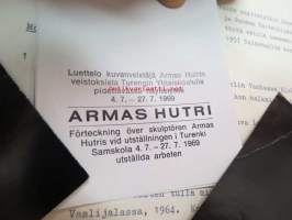 Kuvanveistäjä Armas Hutri - 2 kpl näyttelyjulkaisuja
