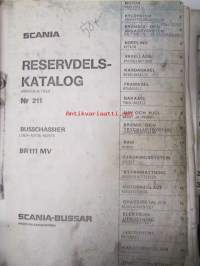 Scania reservdelskatalog nr 211 Buschassier BR111MV - Varaosaluettelo nr 211 Linja-auton alusta BR 111MV
