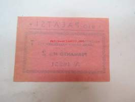 Bio Palatsi -elokuvateatterin pääsylippu