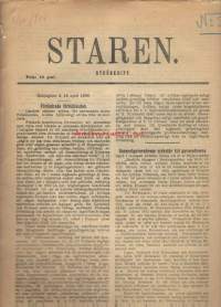 Staren : ströskrift.Kieli:ruotsiNumerointitiedot:1899, d. 14 april.Julkaistu:Helsingfors : [kustantaja tuntematon] , 1899 / paljon mainoksia Helsinki