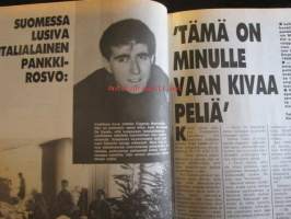 Alibi 1991 nr 8, sis. mm. artikkelit / kuvat / mainokset;  Kiuruvedellä Isä ampui haulikolla vaimonsa ja tyttärensä, Psyykelääkkeitä käyttänyt Unto