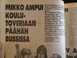 Alibi 1991 nr 8, sis. mm. artikkelit / kuvat / mainokset;  Kiuruvedellä Isä ampui haulikolla vaimonsa ja tyttärensä, Psyykelääkkeitä käyttänyt Unto