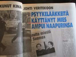 Alibi 1991 nr 8, sis. mm. artikkelit / kuvat / mainokset;  Kiuruvedellä Isä ampui haulikolla vaimonsa ja tyttärensä, Psyykelääkkeitä käyttänyt Unto