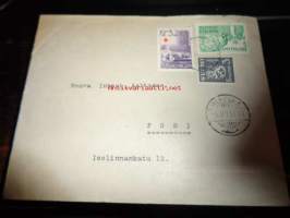 Kirjekuori (erikoispostimerkit Helsinki 400 vuotta ja SPR Veripalvelu) 1951