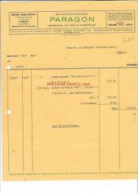 Paragon Erikoispainamo omistaa Weilin&amp;Göös Oy 1937   - firmalomake
