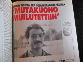 Alibi 1992 nr 1, sis. mm. artikkelit / kuvat / mainokset; Tunisialainen Dabboussi Abdelgrim B Hedin - Rasismi nostaa päätään kun "mutakuonoa muilutettiin",