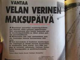 Alibi 1992 nr 7, sis. mm. artikkelit / kuvat / mainokset; Tampereella vauva jäteautossa - missä on tappaja, Veljekset Veli-Pekka Heiskanen ja Ari Heiskanen