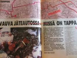 Alibi 1992 nr 7, sis. mm. artikkelit / kuvat / mainokset; Tampereella vauva jäteautossa - missä on tappaja, Veljekset Veli-Pekka Heiskanen ja Ari Heiskanen
