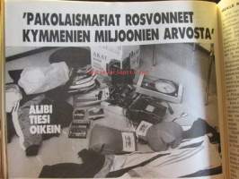 Alibi 1992 nr 9, sis. mm. artikkelit / kuvat / mainokset; "Olavi Heinonen K.J. LÅng Pekka Koskinen" - rikollisuus lisääntyy, Pekka Soutolahti murhamies ja