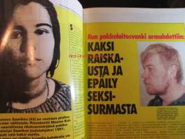 Alibi 1994 nr 6, sis. mm. artikkelit / kuvat / mainokset; Heimo Johannes Saarikko raiskasi ja surmasi Nina Svartsjö, Kirjailia Hannu Hirvikoski kysyy - miksi