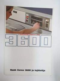 Rank Xerox 3600 kopiokone ja lajittelija -myyntiesite
