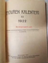 Työväen kalenteri 1922 XV - Suomen sosialidemokraattisen puoluetoimikunnan julkaisema