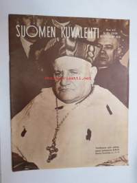 Suomen Kuvalehti 1958 nr 45, ilmestynyt 8.11.1958, sis. mm. seur. artikkelit / kuvat / mainokset; Kansikuva  Vatikaanin uusi valtias paavi Johannes XXIII, Junghans,