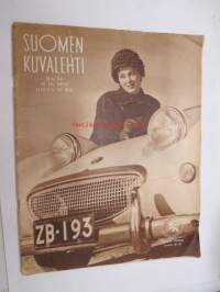 Suomen Kuvalehti 1958 nr 44, ilmestynyt 31.10.1958, sis. mm. seur. artikkelit / kuvat / mainokset; Kansikuva  Nainen ratissa Alfa-Romeo ZB-193), Paulig, Lanolin,