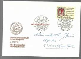 FDC - ensipäiväkuori  Turun Tuomiokapitulin 700 v 6.11-1976