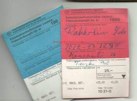 Kalastuksenhoitomaksu vuonna 1987 ja 1988 - kalastuskortti   2 kpl