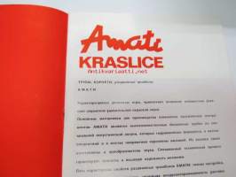 Amati Kraslice; Trybky, kornety a tahove pozoyny -trumpetit, kornetit, vetopasuunat? -tsekin- ja venäjänkielinen myyntiesite
