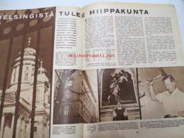 Suomen Kuvalehti 1958 nr 40, ilmestynyt 4.10.1958, sis. mm. seur. artikkelit / kuvat / mainokset; Kansikuva  &quot;Veljekset metsätiellä&quot;, Nylor Elysée linssit -