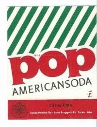 POP Americansoda - juomaetiketti