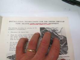 Smiths Circular Heater Type CHS 920/4 - Installation instructions for Triumph TR2 Sport Cars -alkuperäinen englanninkielinen lämmityslaitteen asennusohjekirja +
