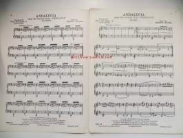 Andalucia. Contemporary Composes Series : Andalucia by Ernesto Lecuona for piano four hands - nuottivihko