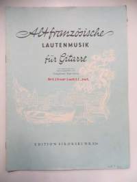 Altfranzösische Lautenmusik für gitarre - nuottivihko