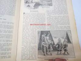 Kyläkirjaston kuvalehti - vuosikerrat 1899-1900 kirjaksi sidottuna, monipuolinen ja runsas kirjallinen sekä kuvallinen aineisto sekä Suomea, että ulkomaita