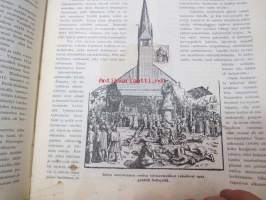 Kyläkirjaston kuvalehti - vuosikerrat 1899-1900 kirjaksi sidottuna, monipuolinen ja runsas kirjallinen sekä kuvallinen aineisto sekä Suomea, että ulkomaita