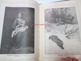 Kyläkirjaston kuvalehti - vuosikerrat 1899-1900 kirjaksi sidottuna, monipuolinen ja runsas kirjallinen sekä kuvallinen aineisto sekä Suomea, että ulkomaita