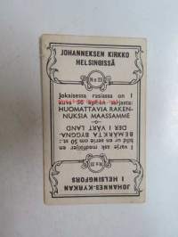 Johanneksen kirkko Helsingissä nr 23 - Johannes-kyrkan i Helsingfors -keräilykortti