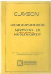 Clayson leikkuupuimurim luovutus- ja huoltokortit 1976 - kortit irroitettu