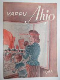 Vappu Ahjo 1955 nr 8 - Suomen Metallityöväen Liitto ry jäsenlehti, kansikuvitus Eero Einari