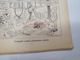 Tuulispää 1946 nr 4, pila- ja huumorilehti, kansikuva ym. kuvitusta Erkki Tanttu, muita kuvittajia mm. Marttinen