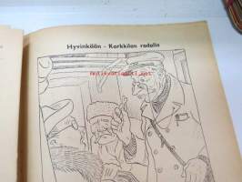 Tuulispää 1946 nr 4, pila- ja huumorilehti, kansikuva ym. kuvitusta Erkki Tanttu, muita kuvittajia mm. Marttinen