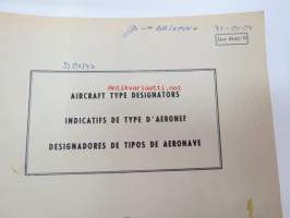 ICAO - International Civil Aviation Organization Aircfraft Type Designators - September 1976 -valmistajat, lentokonetyypit, mallimerkinnät