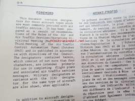 ICAO - International Civil Aviation Organization Aircfraft Type Designators - September 1976 -valmistajat, lentokonetyypit, mallimerkinnät