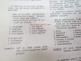 ICAO - International Civil Aviation Organization Aircfraft Type Designators - September 1976 -valmistajat, lentokonetyypit, mallimerkinnät