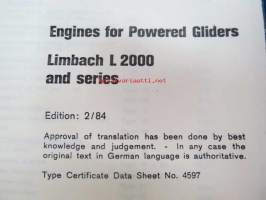 Limbach L 2000 and series 2/1984 Engine Manual -ohjekirja, kopio