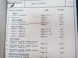 Limbach L 2000 and series 2/1984 Engine Manual -ohjekirja, kopio