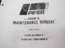 Piper Aircraft Corporation - Piper Arrow IV - Turbo Arrow IV Maintenance Manual -lentokoneen huolto-ohjekirja